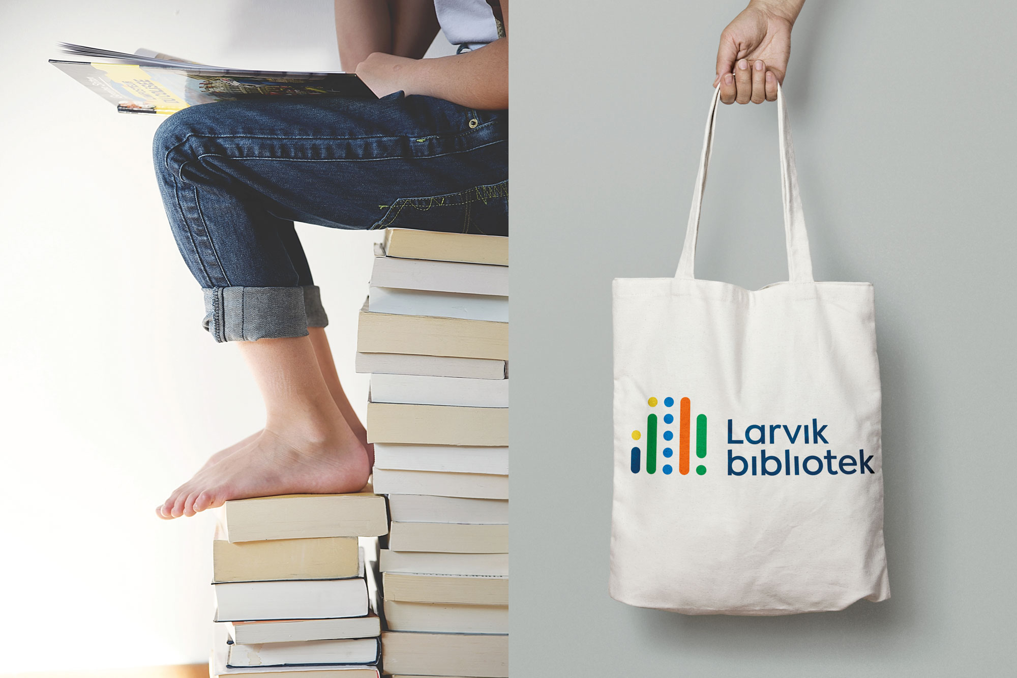 Affair har designet ny logo og grafisk profil for Larvik bibliotek