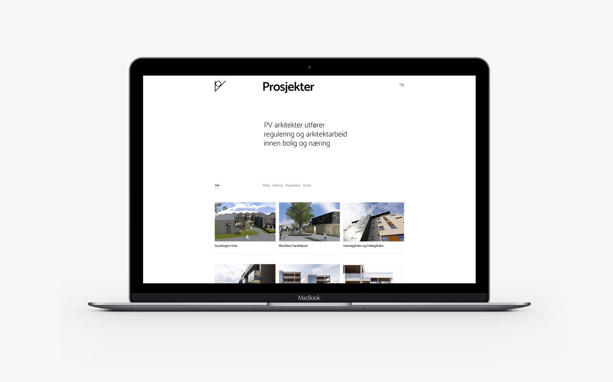 PV arkitekter i Larvik har fått ny nettside. Utviklet og designet av Affair.